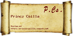 Princz Csilla névjegykártya